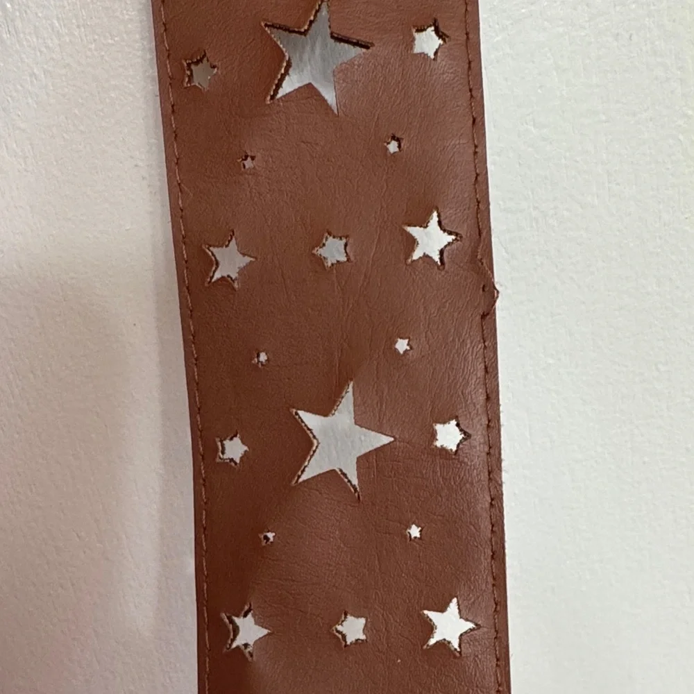 Abercrombie Kids Brown Star Pattern Leather Belt